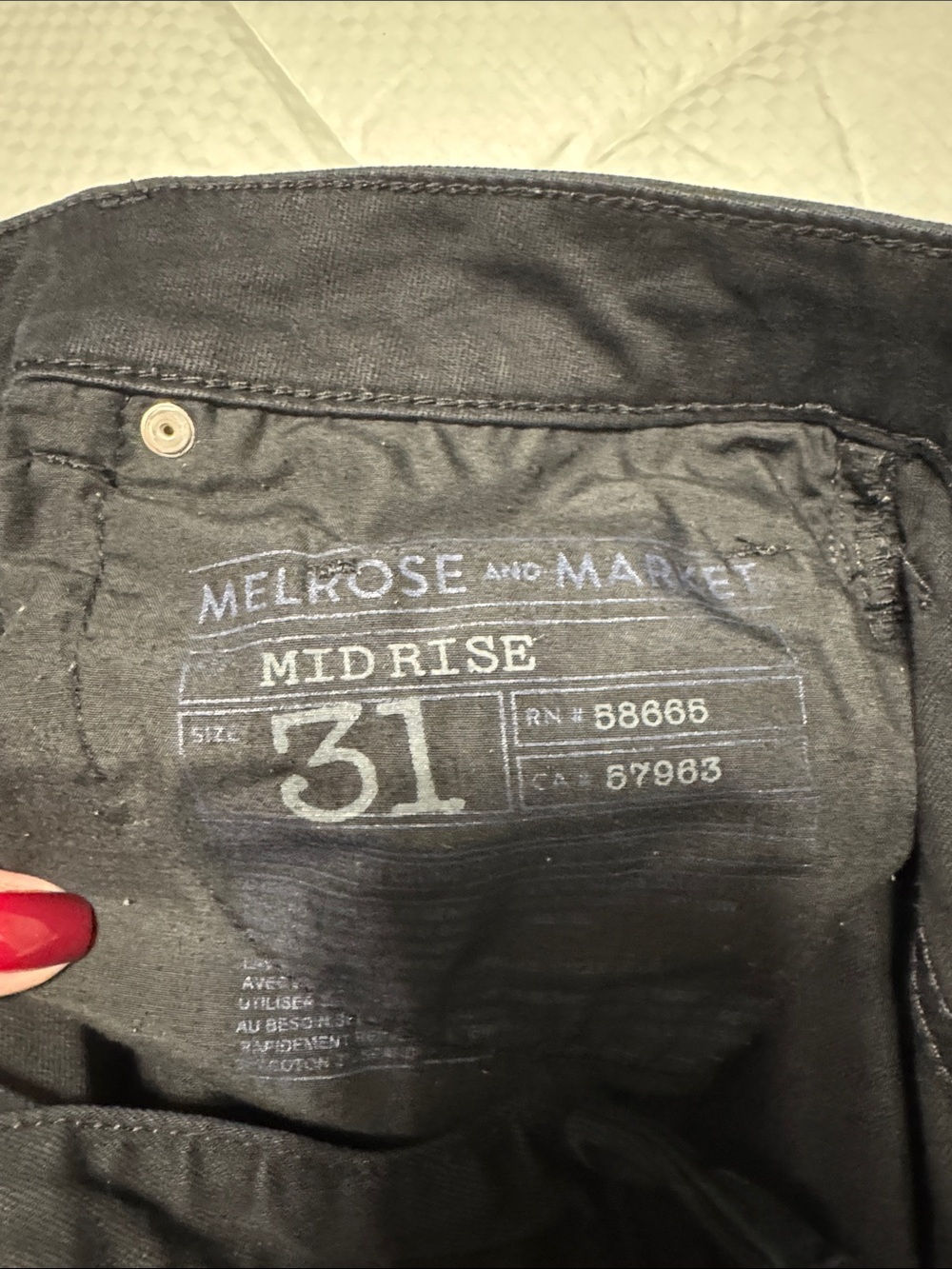 Melrose and Market Black Denim Frayed Hem Women's Shorts 31 - Picture 5 of 5
